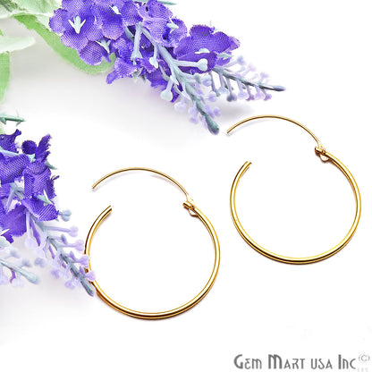 DIY Gold Plated Wire Finding Hoop Earring (Pick Hoop Size) - GemMartUSA