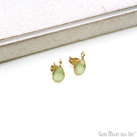 DIY Pears 6x9mm Gold Bail Gemstone stud Earring