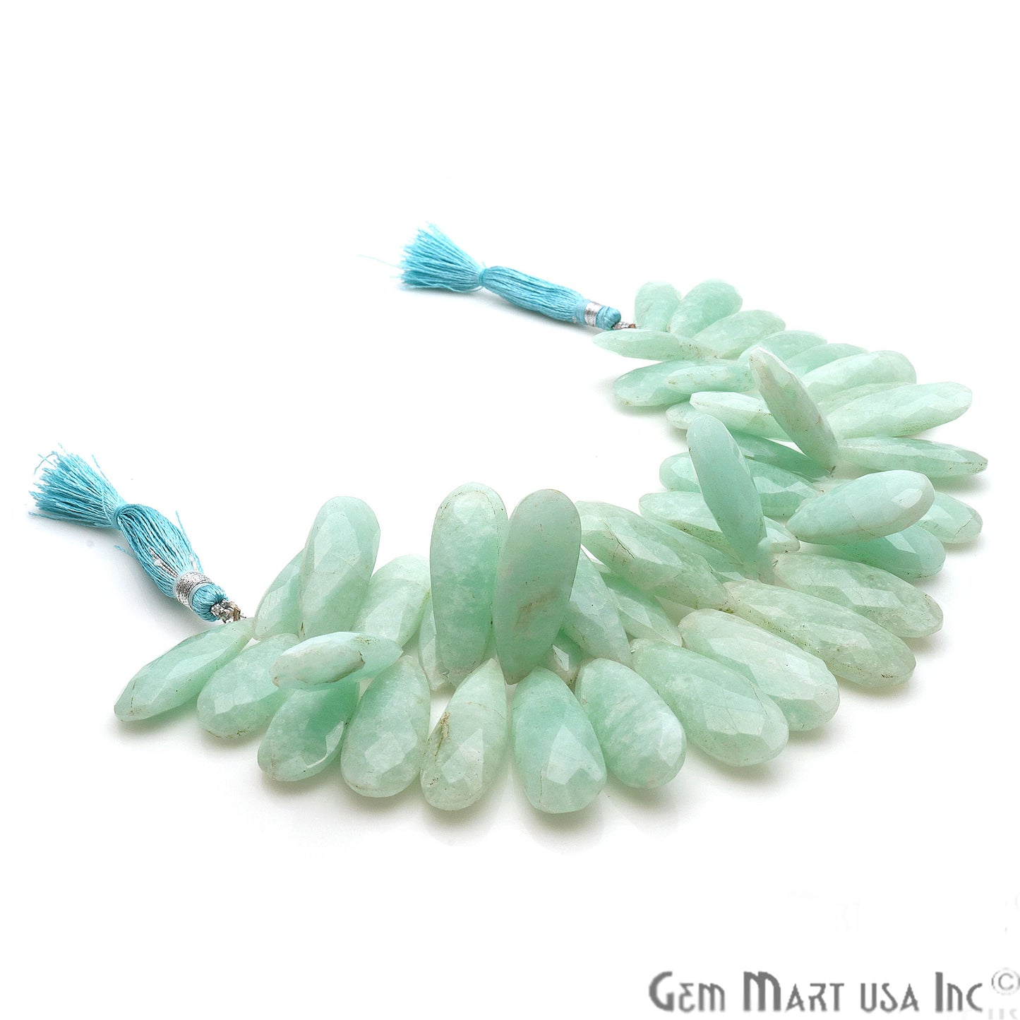 Amazonite Pears 30x12mm Crafting Beads Gemstone Briolette Strands 8 INCH - GemMartUSA