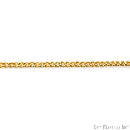 Gourmette Chain For Jewelry Making, 4mm Twisted Oval Curb Gold Plated Necklace, Minimal Finding Chain