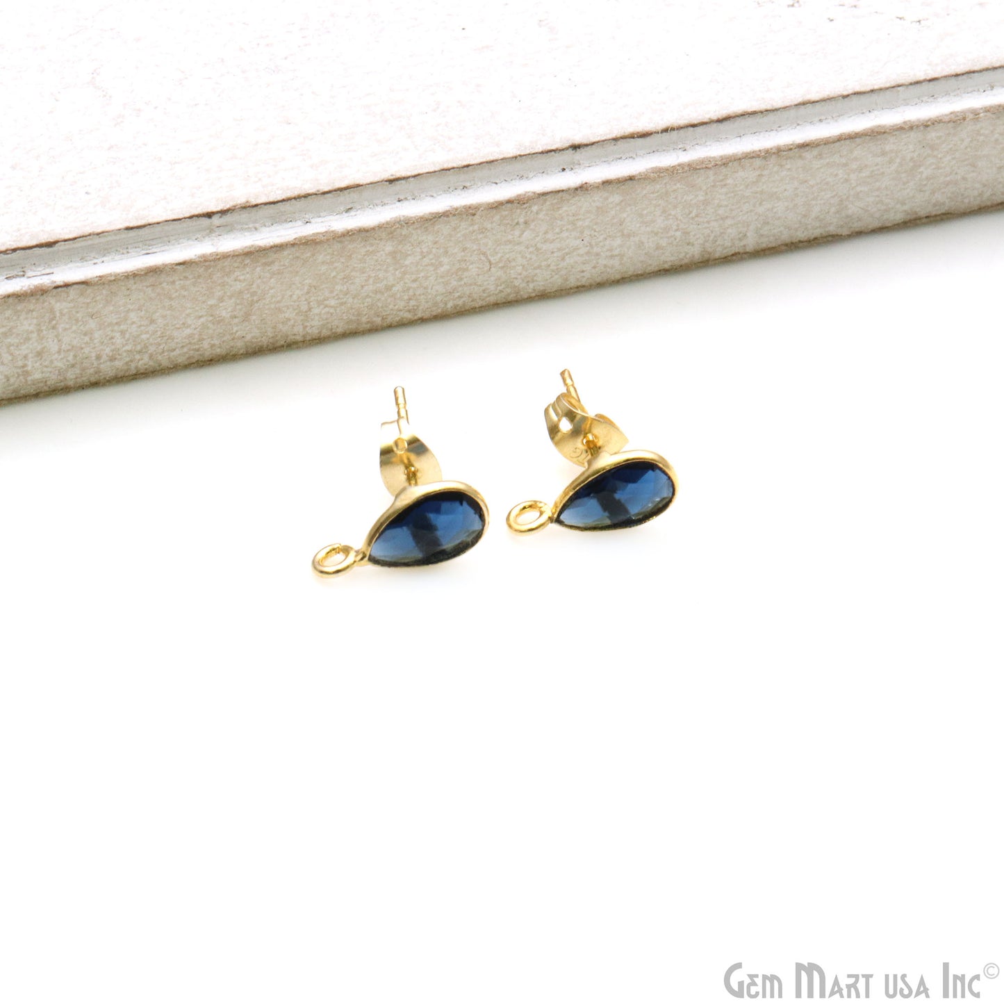 DIY Pears 6x9mm Gold Bail Gemstone stud Earring