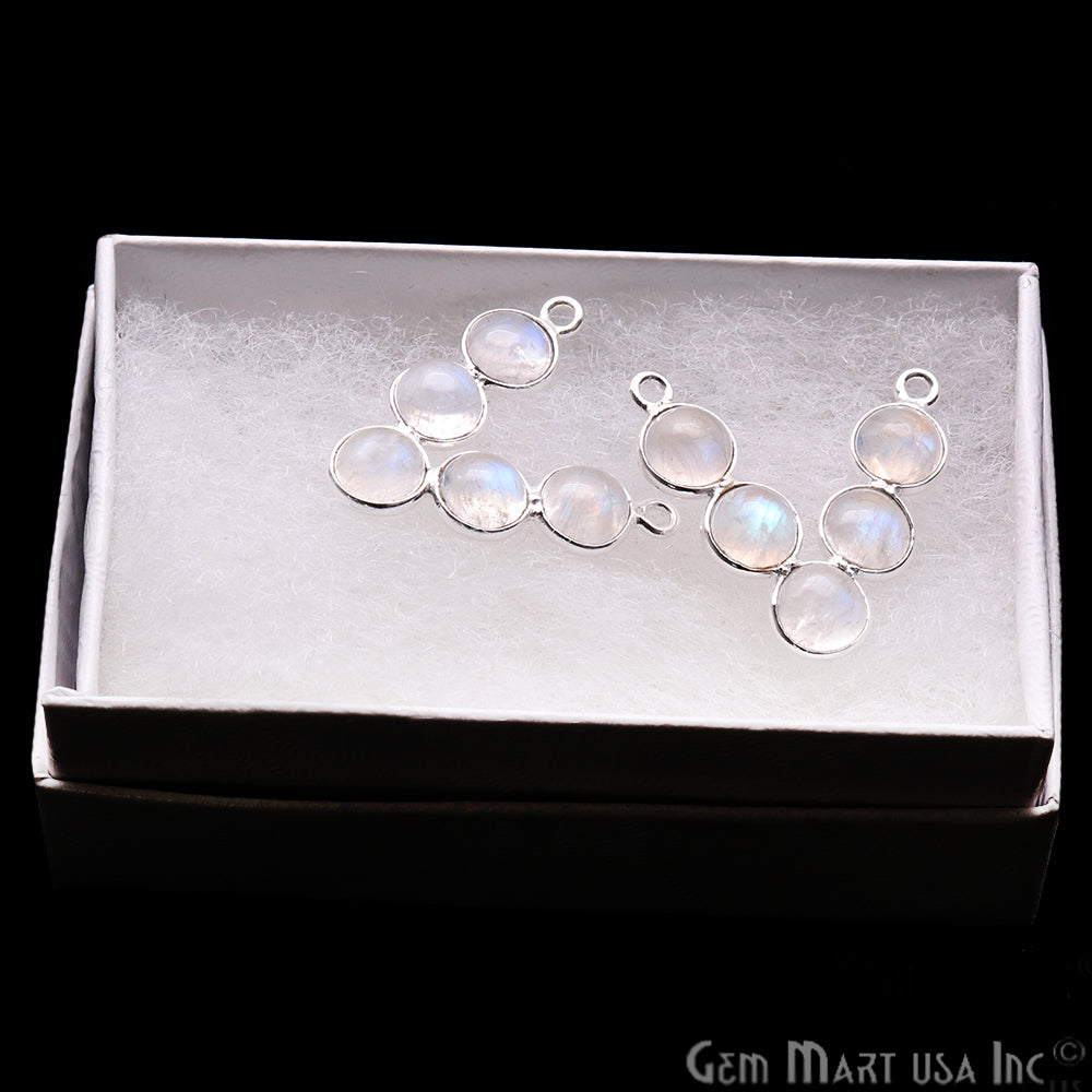 DIY Rainbow Moonstone 22x19mm Double Bail Chandelier Finding Component (Pick Your Metal) - GemMartUSA