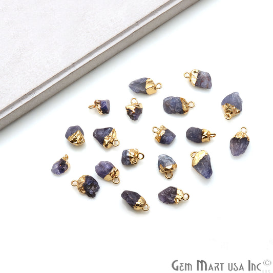 Tanzanite Organic 14x6mm Gold Electroplated Pendant Connector - GemMartUSA