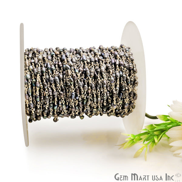 Black Pearl Silver Plated...