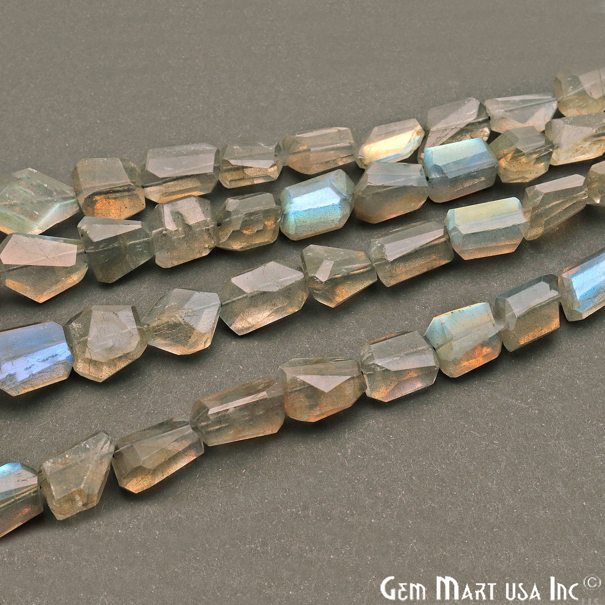 Labradorite Free Form 12x10mm Crafting Beads Gemstone Strands 16INCH - GemMartUSA