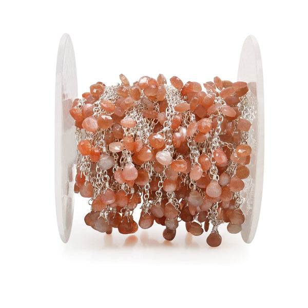 Peach Moonstone Heart 5mm...