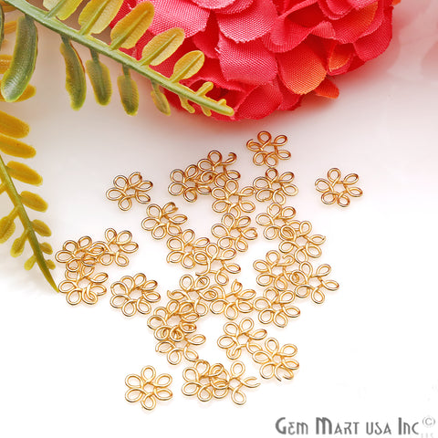 10pc Lot Leaf Finding 7mm Gold Plated Chandelier Jewelry Charm - GemMartUSA