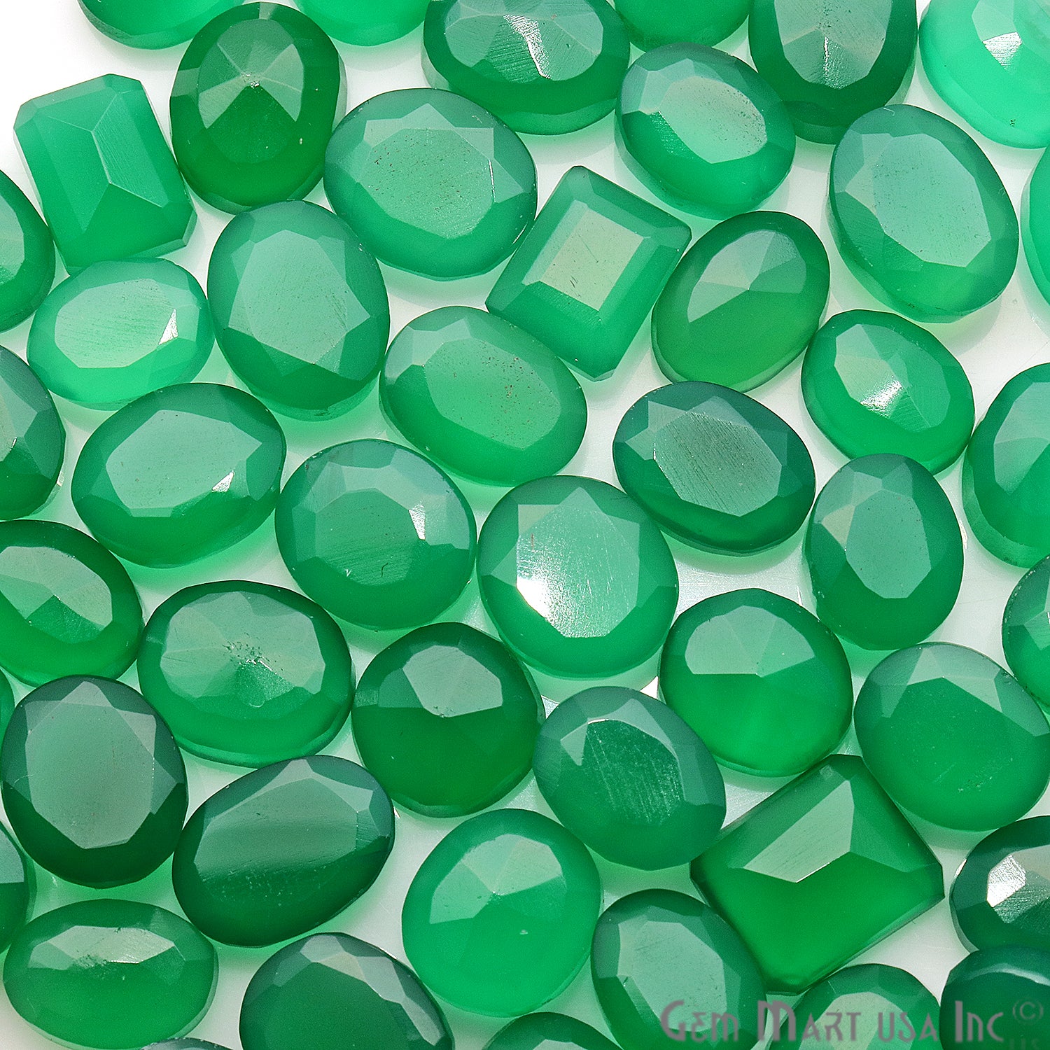 50 Carat Green Onyx Mix Shape Wholesale Loose Gemstones - GemmartUSA