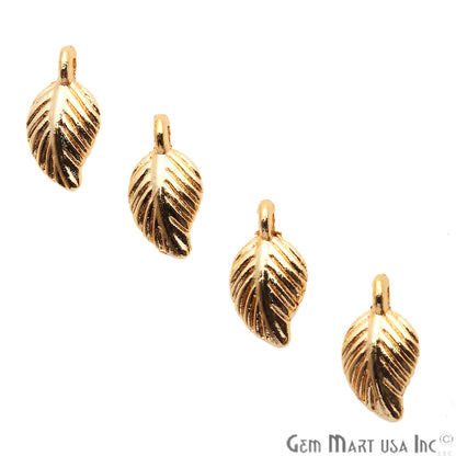 5pc Lot Leaf Shape Gold Plated 15x8mm Filigree Finding Charm Connector - GemMartUSA