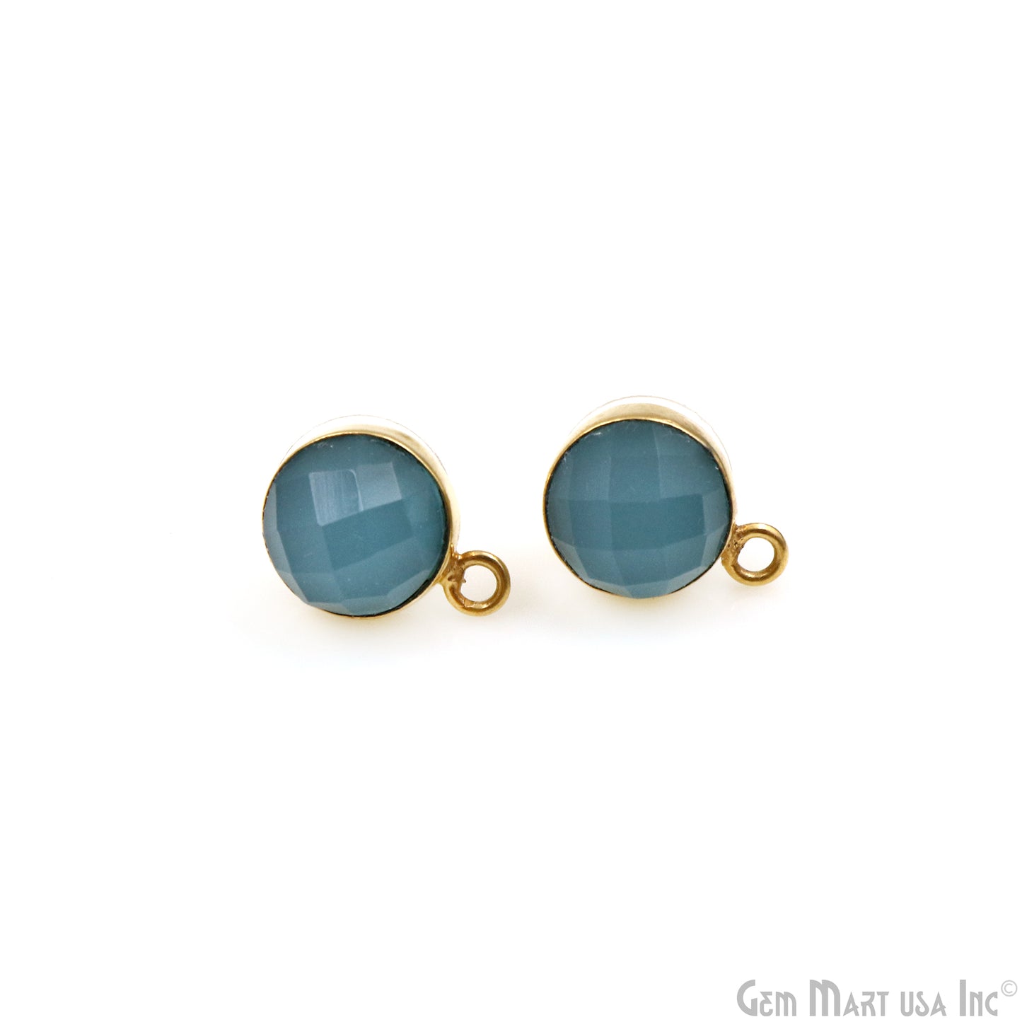 DIY Round 10mm Gold Bail Gemstone stud Earring