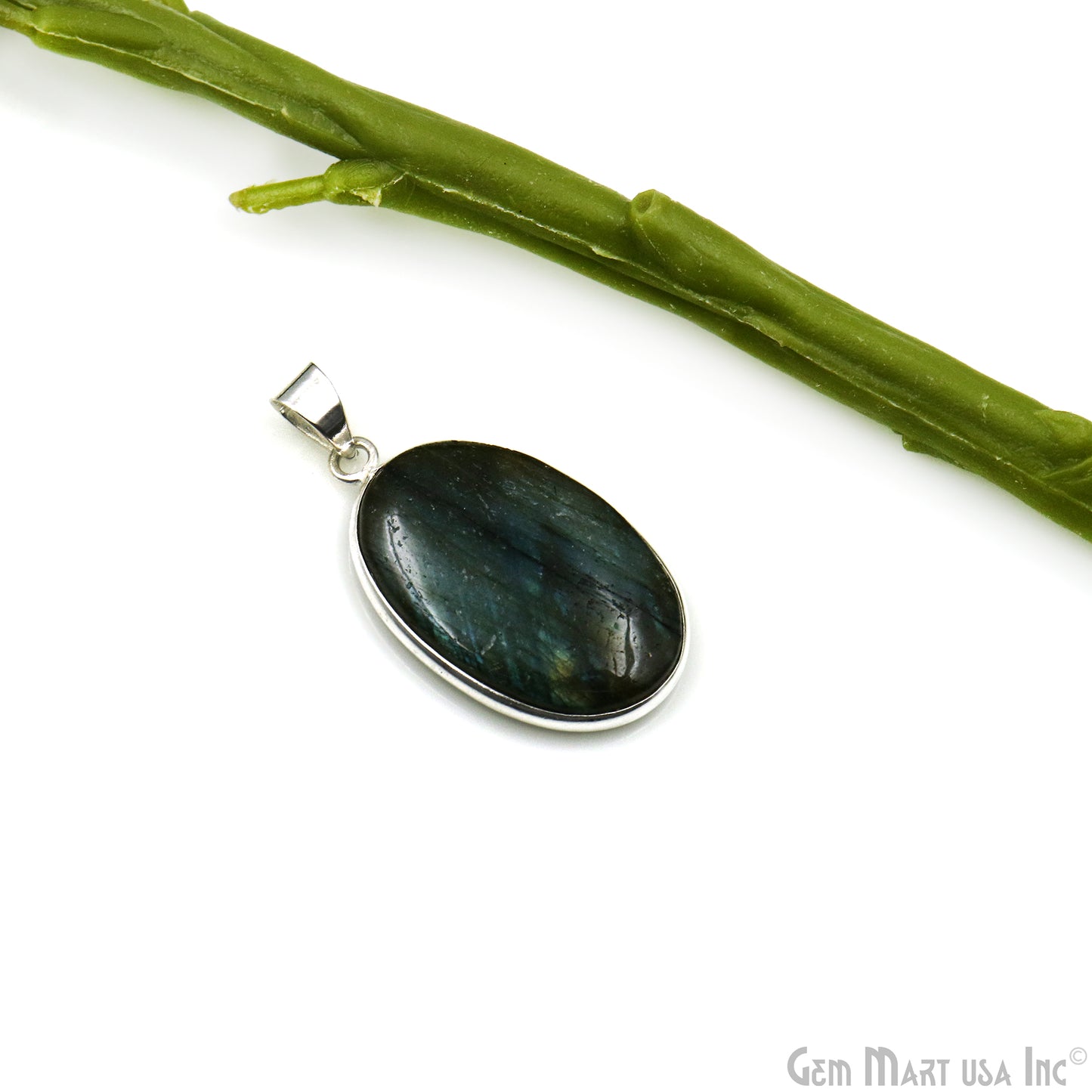 Labradorite Gemstone Oval 35x21mm Sterling Silver Necklace Pendant 1PC