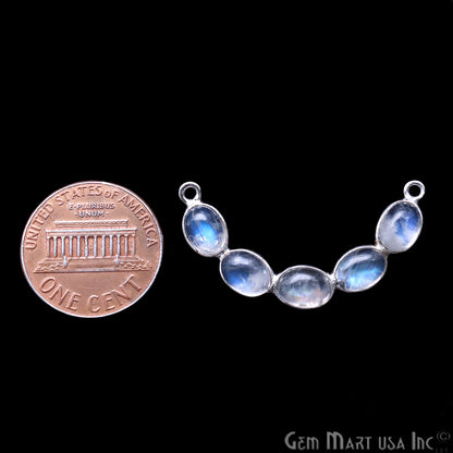 DIY Rainbow Moonstone 32x6mm Double Bail Chandelier Finding Component (Pick Your Metal) - GemMartUSA