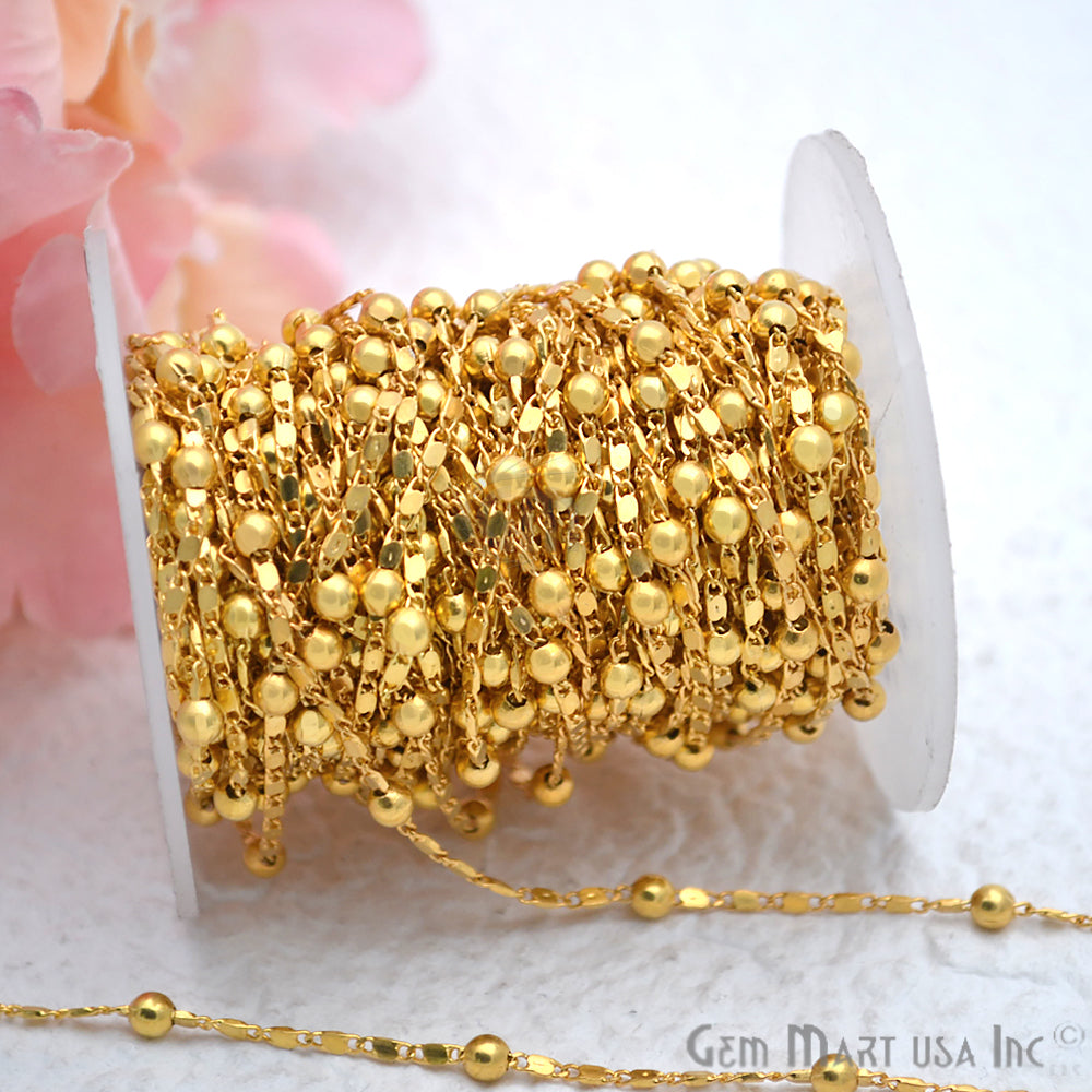 Gold Plated Beads Finding Station Rosary Chain - GemMartUSA