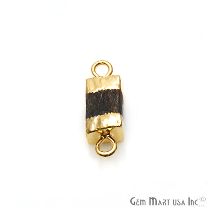 Rough Kyanite Organic 18x8mm Gold Electroplated Pendant Connector - GemMartUSA