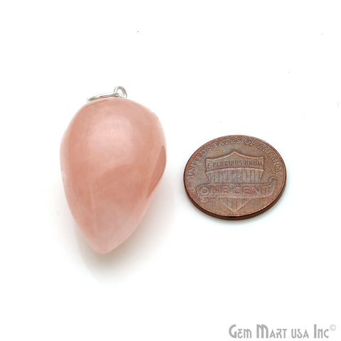 Gemstone Pear 27x14mm Silver Plated Tiny Drop Pendant (Pick Gemstone) - GemMartUSA