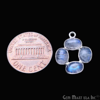 DIY Rainbow Moonstone 20x15mm Single Bail Chandelier Finding Component (Pick Your Metal) - GemMartUSA