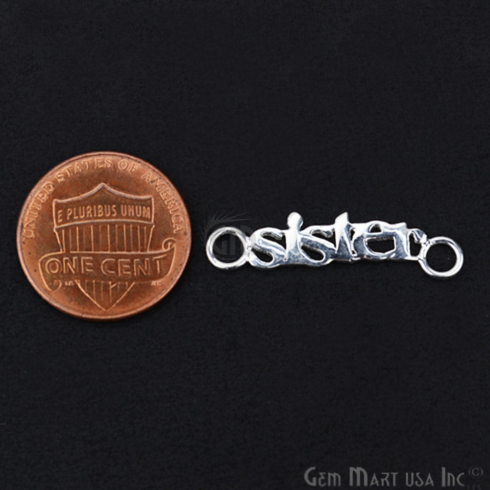 SISTER Letter Silver Charm for Bracelet Pendants & Necklace - GemMartUSA