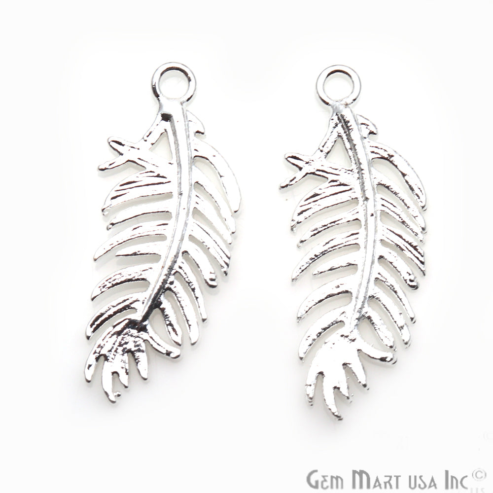 Feather Shape Findings, Filigree Findings, Findings, Jewelry Findings, 32x13mm (50061) - GemMartUSA