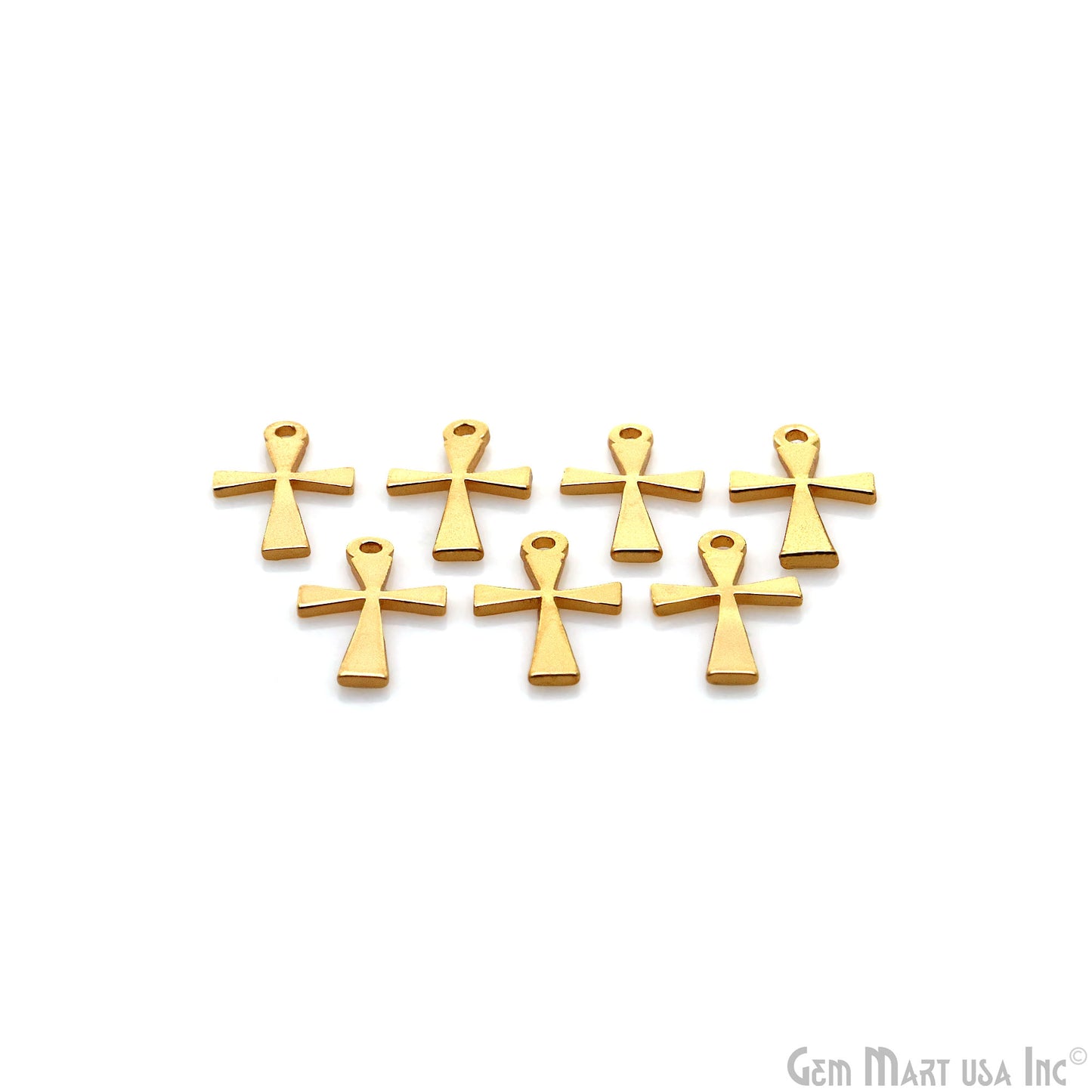 Cross Gold Laser Finding 9x16mm Gold Plated Charm For Bracelets & Pendants