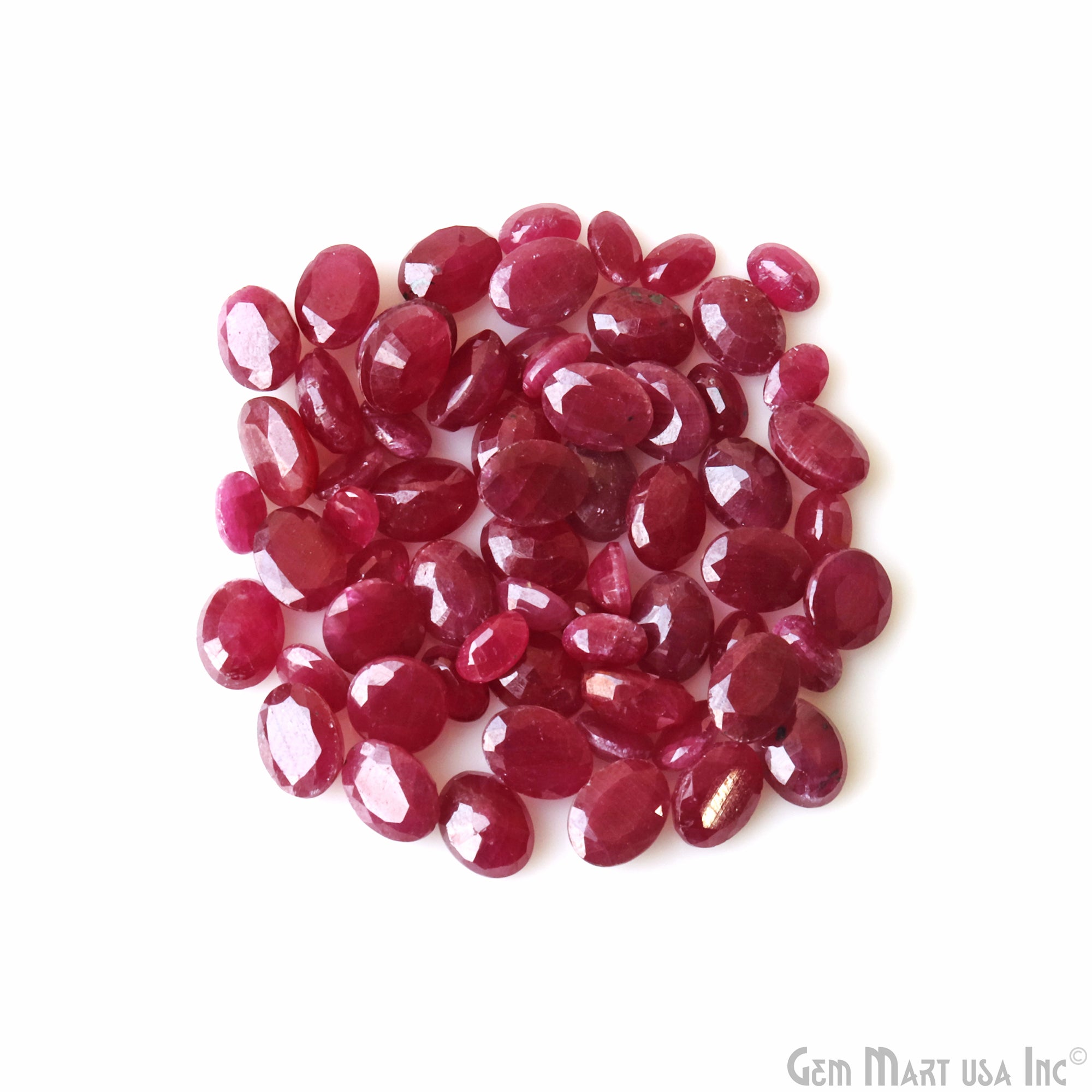 93ct Ruby Oval Shape Mix Size Faceted Cut Loose Gemstone