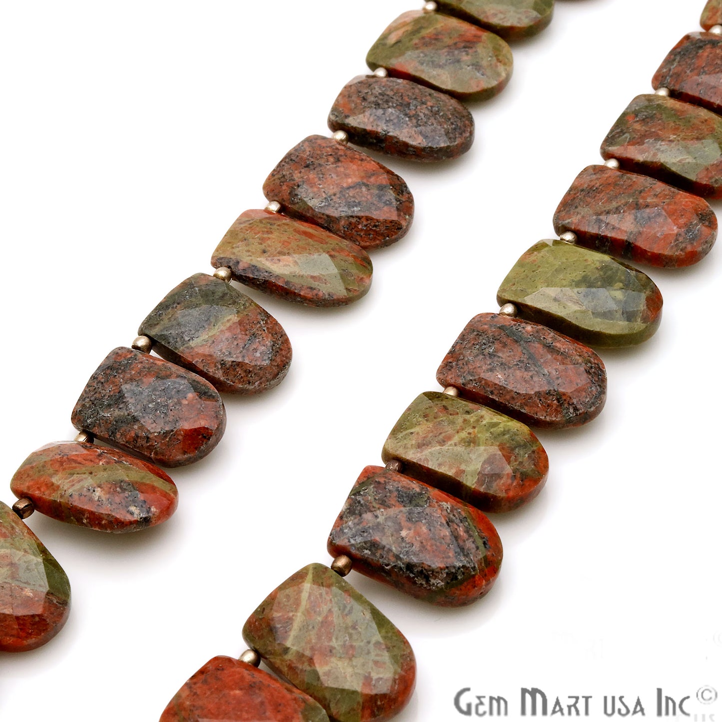 Unakite U Shape 16x12mm Crafting Beads Gemstone Strands 8 Inch - GemMartUSA