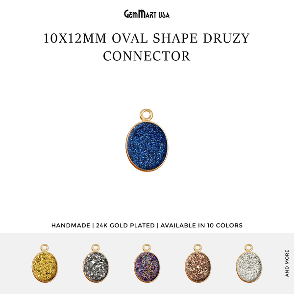 Titanium Druzy 10x12mm Oval...