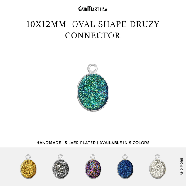 Titanium Druzy 10x12mm Oval...
