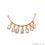Crescent Moon Gold Plated Double Bail Octagon Chandelier Necklace