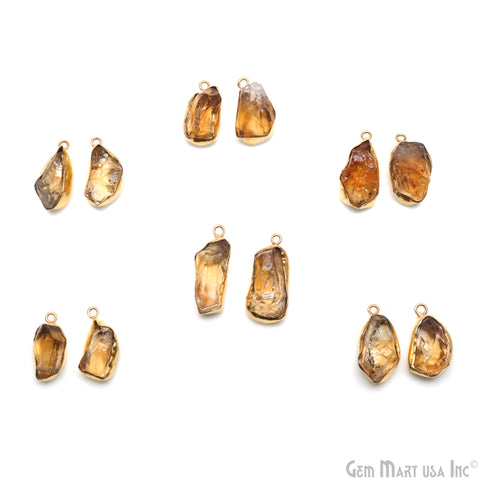 DIY Hydro Citrine Organic 24x10mm Gold Electroplated Finding Earing Connector