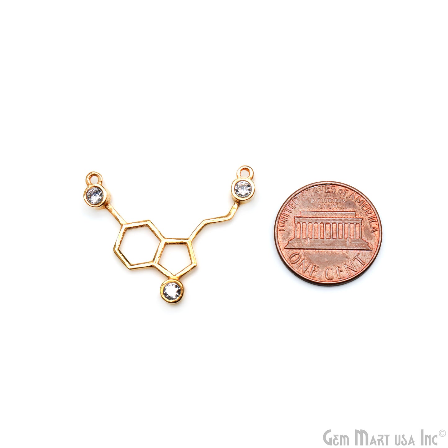 Serotonin Molecule Pendant 31x12mm Chemistry Necklace, Science Necklace