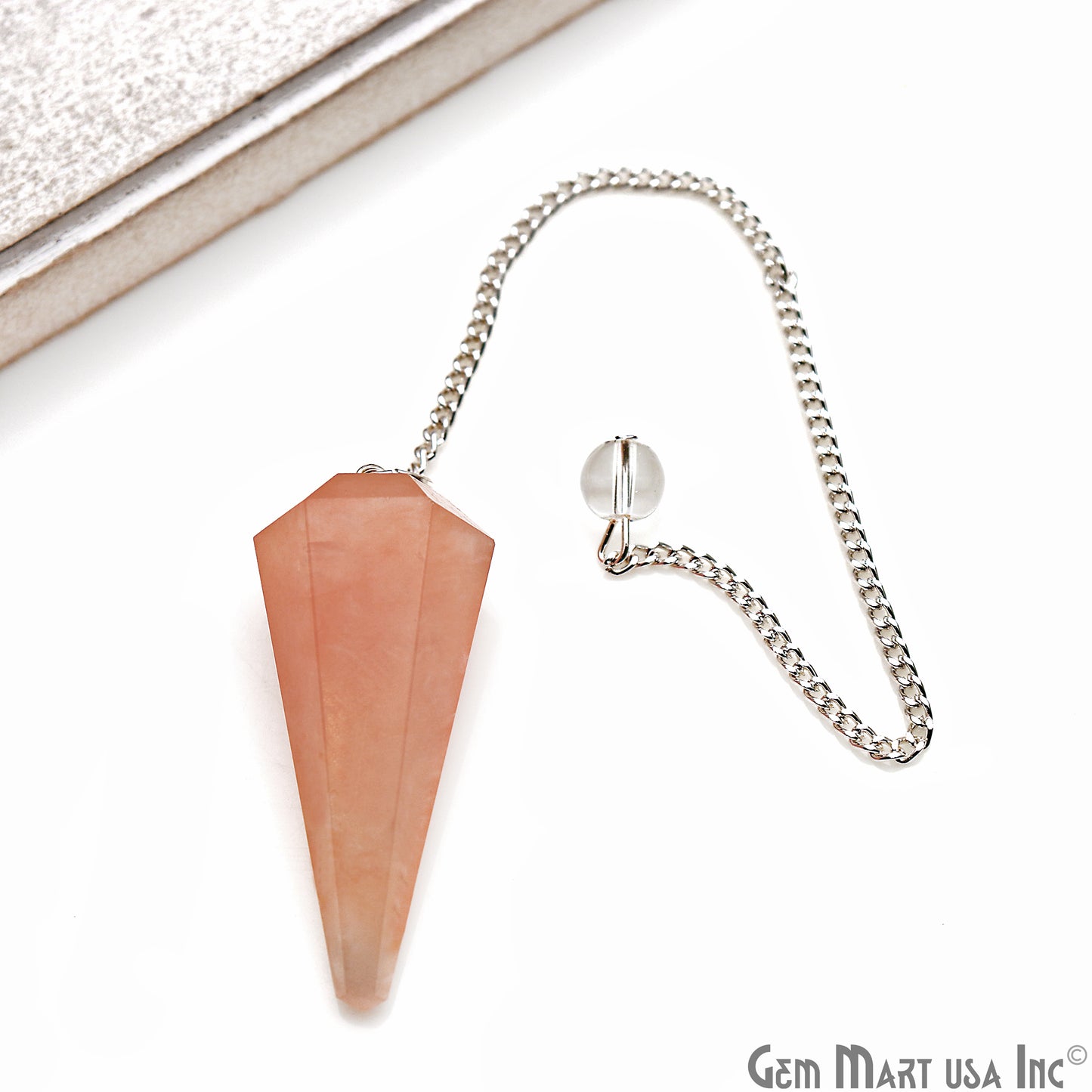 Healing Dowsing Pendulum Pendant & Silver Plated Chain (Pick  Your Gemstone) - GemMartUSA