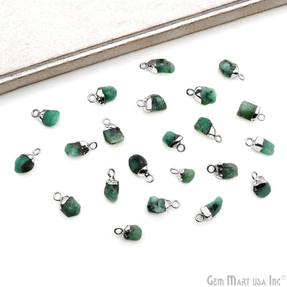 Rough Gemstone 11X6mm (approx) Free From Silver Electroplated Single Bail Connector