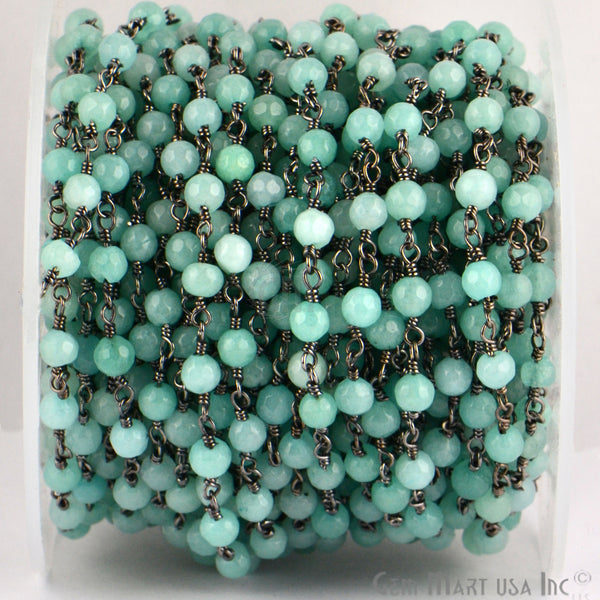 Aqua Jade 4mm Oxidized...
