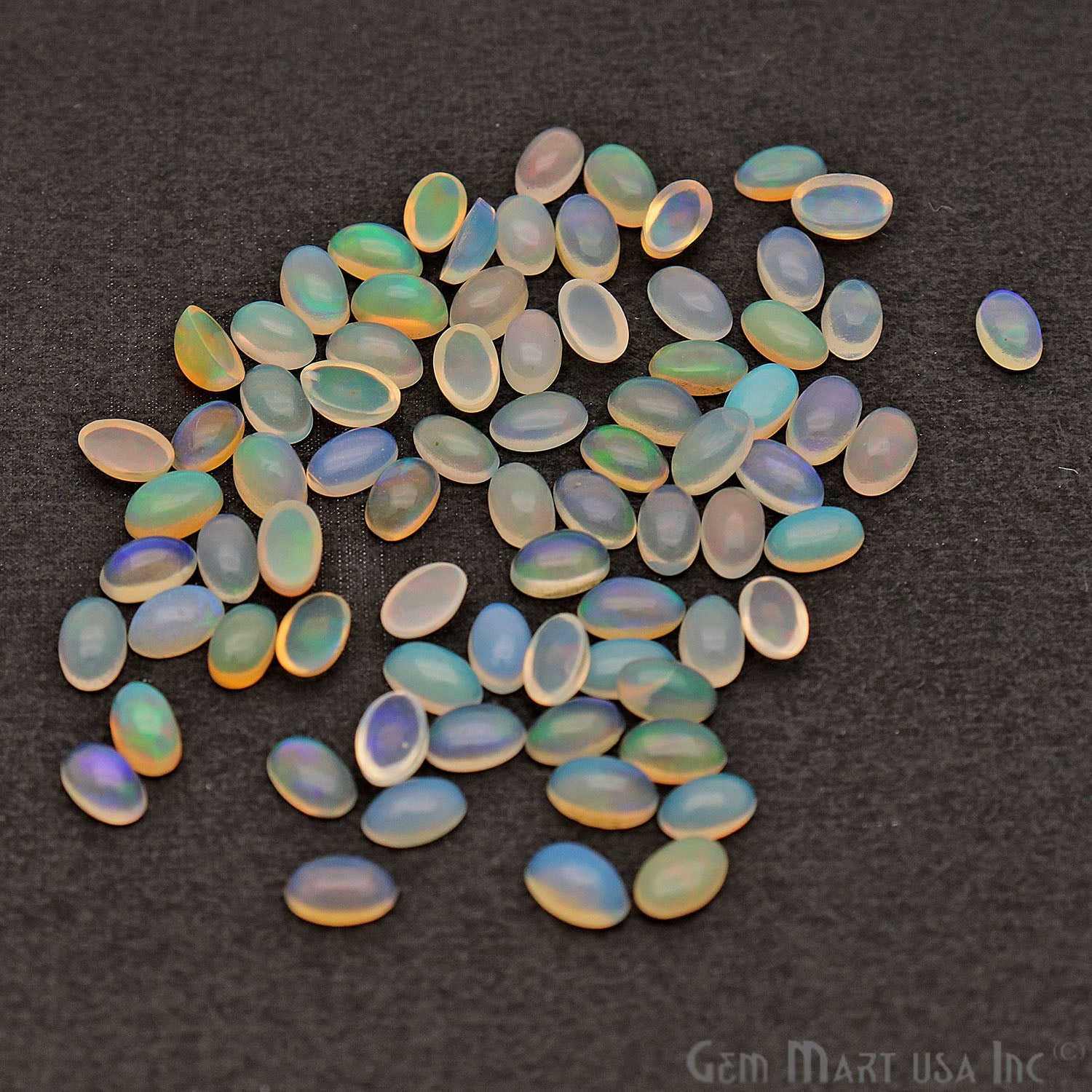 10pc Lot Natural Opal Gemstone 5x3mm Oval Beads Cabochons Loose Precious Stones - GemMartUSA