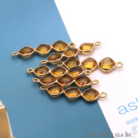 DIY Gemstone 29x7mm Gold Plated Finding Component (Pick Your Gemstone) - GemMartUSA