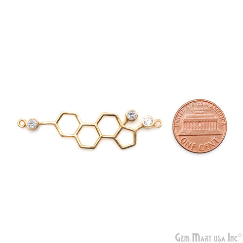 Estrogen Molecule Pendant 45x11mm Chemistry Necklace, Science Necklace