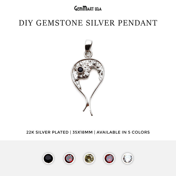 DIY Gemstone 35x18mm Silver...