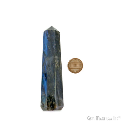 Labradorite Gemstone Jumbo Tower Crystal Tower Obelisk Healing Meditation Gemstones 4-5 Inch