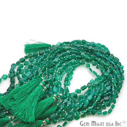 Green Onyx Free Form 9x7mm Tumble Beads Gemstone Strands - GemMartUSA