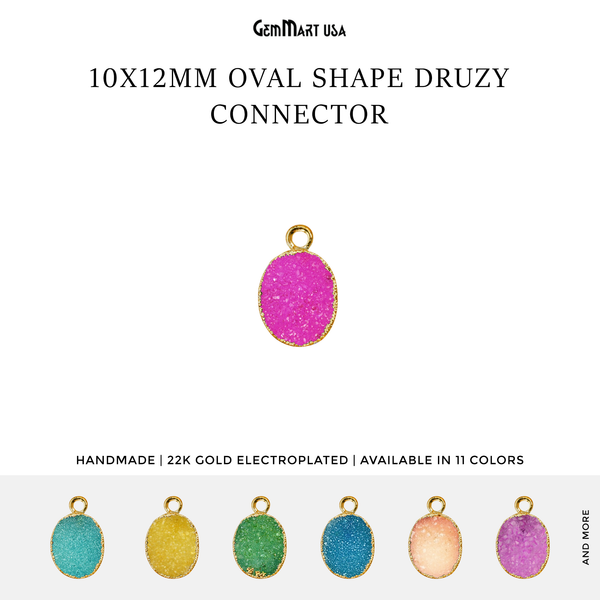 Gold Electroplated Druzy 10x12mm...