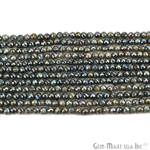 Mystique Labradorite Faceted Round Beads 5mm Gemstone Rondelle Beads - GemMartUSA