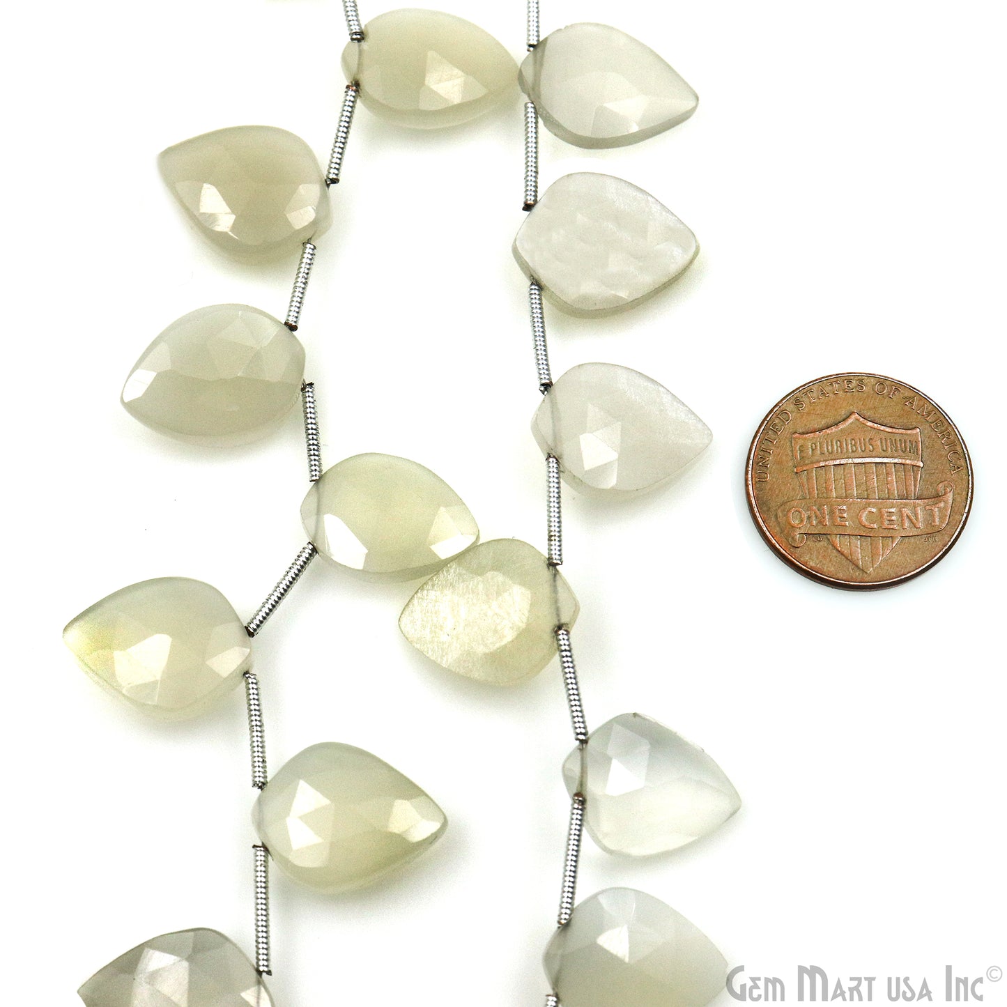 White Chalcedony Kite Beads, 6 Inch Gemstone Strands, Drilled Strung Briolette Beads, Kite Shape, 16x12mm