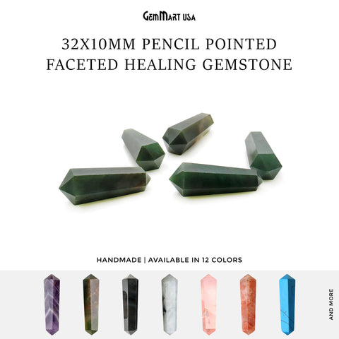 Pencil Pointed Spiritual Jewelry 32x10mm Healing Gemstone