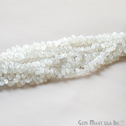 Rainbow Moonstone Briolette Faceted Gemstone 6x4mm Rondelle Beads - GemMartUSA