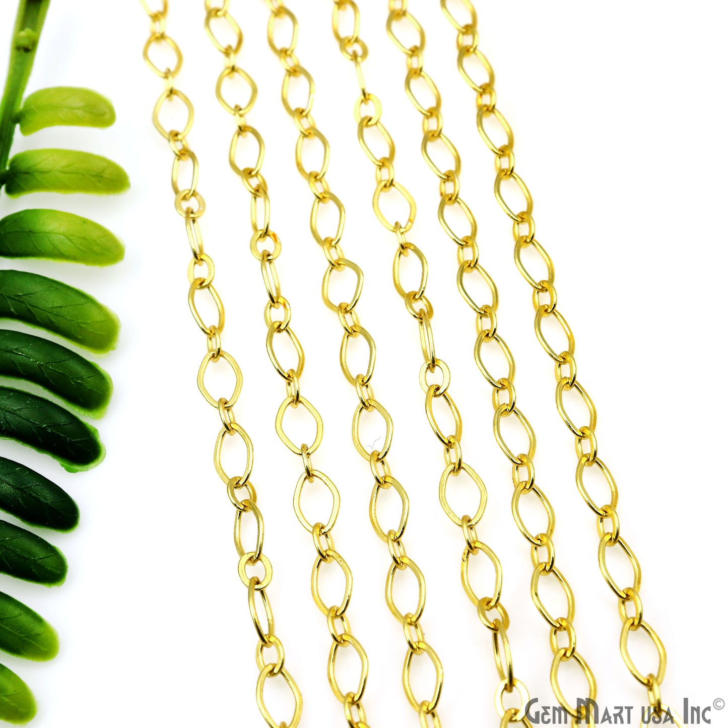 Oval Link Finding Chain 8x5mm Gold Plated Station Rosary Chain