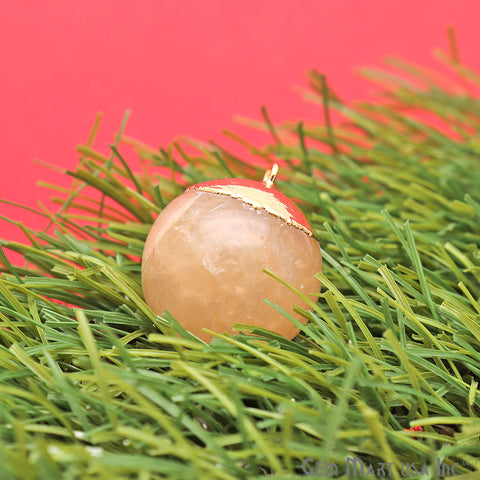Gemstone Ball 21x24mm Gold Electroplated Single Bail Charm Ball Connector - GemMartUSA