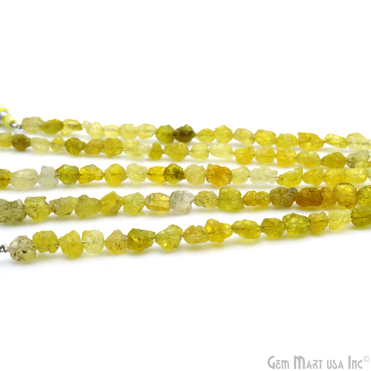 Lemon Topaz Rough Beads, 8 Inch Gemstone Strands, Drilled Strung Briolette Beads, Free Form, 7x5mm