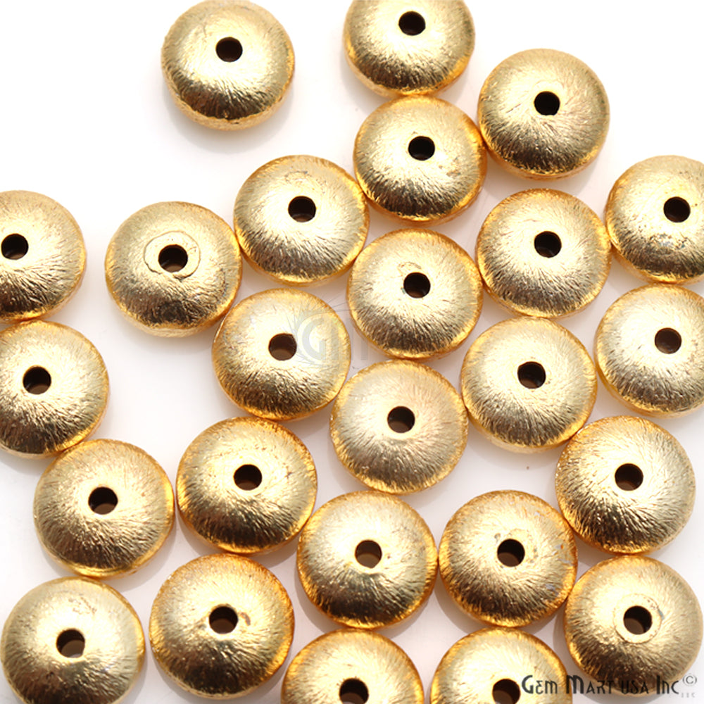 5pc Lot Matte Beads, Gold Round Bead, Spacer Gold Plated Beads - GemMartUSA