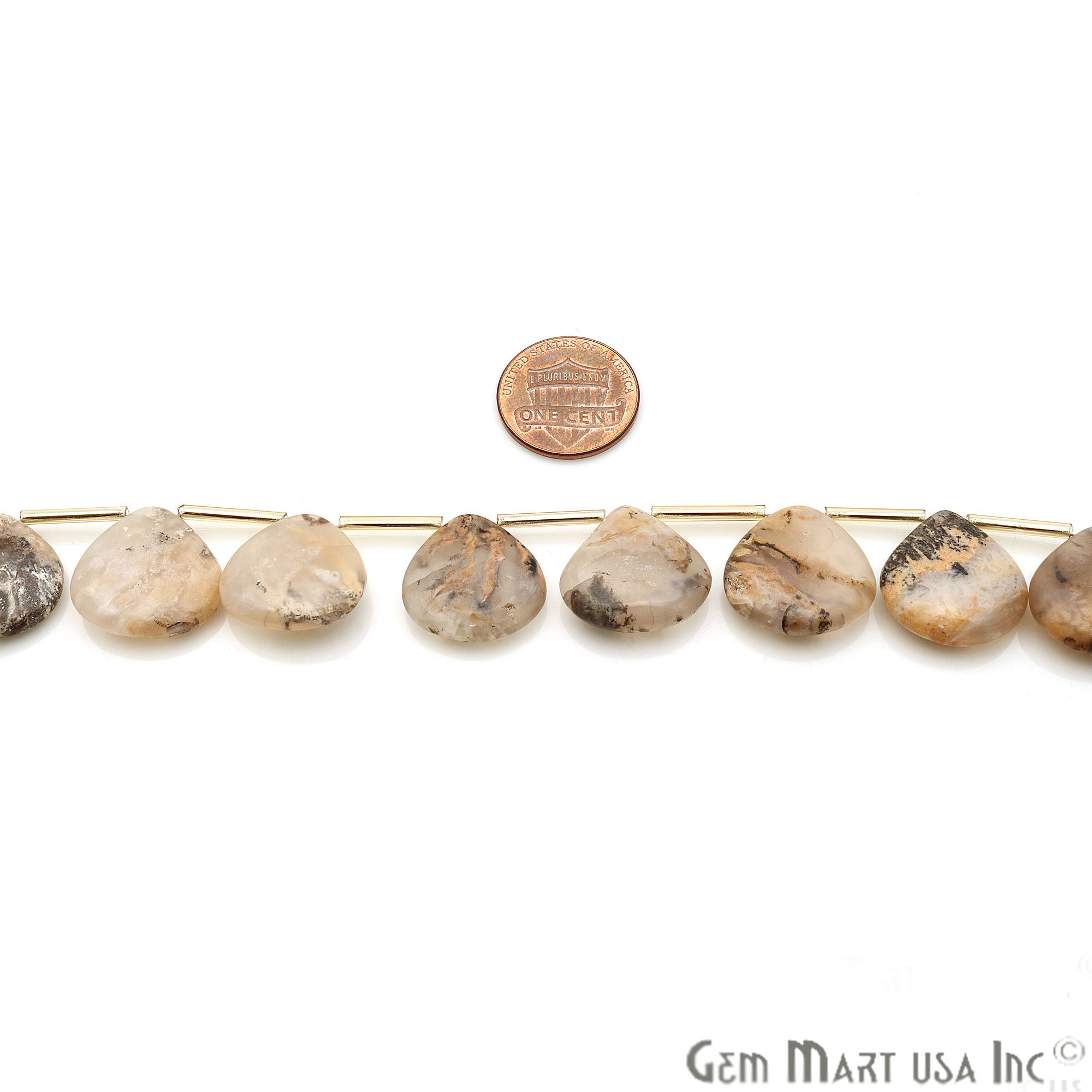 Banded Opal Heart 24x23mm Crafting Beads Gemstone Strands 8INCH - GemMartUSA
