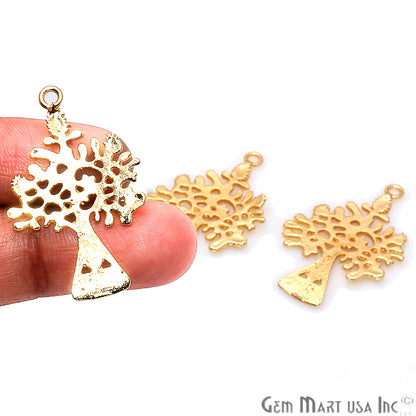 Tree Shape Gold Plated Finding Jewelry Charm - GemMartUSA